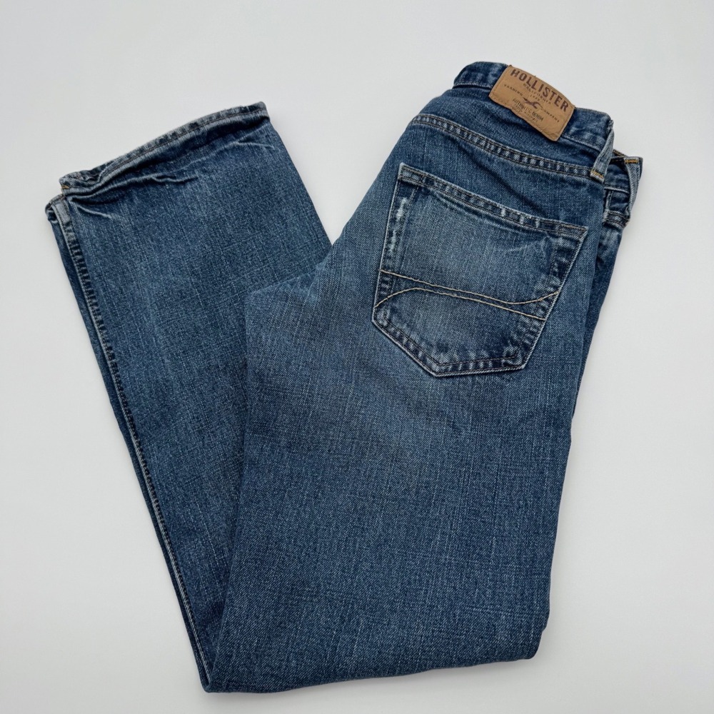 Vintage Y2K Hollister Mens Straight Leg Button Fly Jeans 29x30 Medium Wash Denim